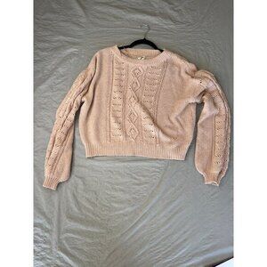 Dreamers Womens Pink Sweater ML short  long sleeve pullover polyester‎ knit